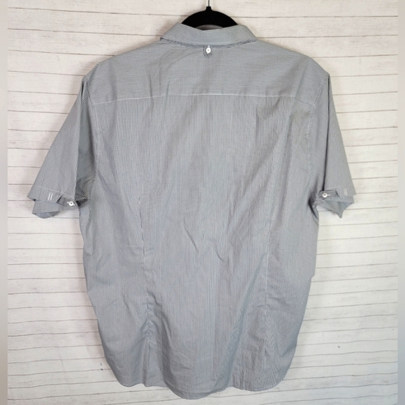 TED BAKER LONDON PLAID SHORT SLEEVE BUTTON UP, SZ 6 (2XL) - Picture 12 of 14